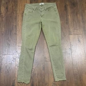 PAIGE Verdugo Ankle Skinny Jeans in Rustic Olive Green